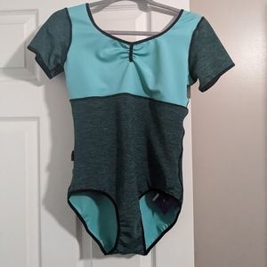 Kathryn Morgan Hauls Active Royal Leotard green floral mesh XXL